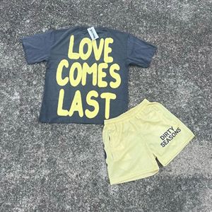 Ensemble T-shirt à col rond et short décontracté pour homme, imprimé lettres, style athlétique estival - Product Image 2