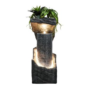 Fontana e Cascata Moderna da Esterno con Illuminazione LED, Altezza 33,4 Pollici - Product Image 5