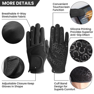 Synthetic Serino Horse Riding <b>Gloves</b> Anti-Slip Grip Professional Equestrian <b>Gloves</b> for Winter Dressage Horse Riding <b>Gloves</b> - Product Image 4