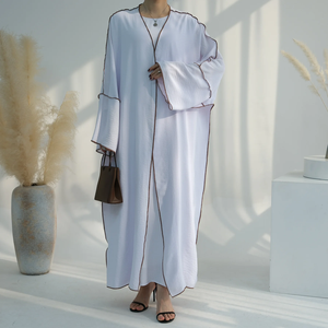 Abaya Musulmana de Alta Calidad con Frente Abierto, Kaftán de Manga Larga, Ropa Islámica Tradicional, Estilo Casual para Verano y Otoño - Product Image 2