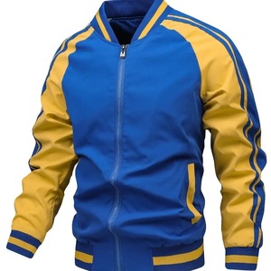 เสื้อแจ็คเก็ตบอมเบอร์ผู้ชาย สีเขียวขาว ตัดต่อสี  แบบซิป  ใส่สบายๆ สำหรับฤดูใบไม้ผลิ ทรงปกติ ผลิตจากโพลีเอสเตอร์ - Product Image 4