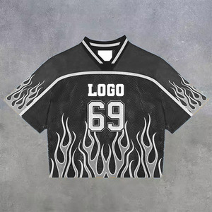 Custom Streetwear Boxy Oversized Mesh <b>Patchwork</b> <b>Shirts</b> Breathable Football T-<b>shirts</b> Mesh Retro Soccer Boxy Jersey <b>Shirts</b> Men - Product Image 5