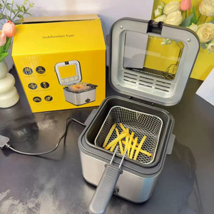 Friteuse électrique en acier inoxydable de 2,5 L avec température réglable, fenêtre d'observation antiadhésive pour la cuisine à domicile (toutes saisons) - Product Image 1