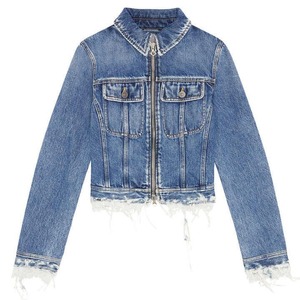 Veste en jean longue extensible sur mesure pour femme, veste en jean en coton bleu, veste en jean unie pour l'hiver - Product Image 6