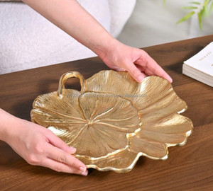 <b>Small</b> Decorative <b>Tray</b> for Home Living Room Bedroom Use Handmade Designer metal <b>Tray</b> Wholesale - Product Image 3