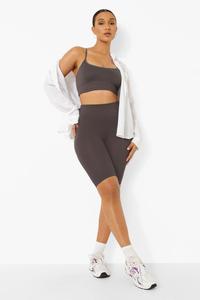 Ensemble de vêtements de sport pour femmes en tricot, haut court à manches courtes, short au-dessus du genou, couleur unie, respirant, sportif, pour la gym et le yoga - Product Image 5