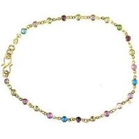 Bracelets de cheville multicolores plaqués or avec cristaux et strass, bijoux délicats et colorés unisexes pour mariages et fêtes