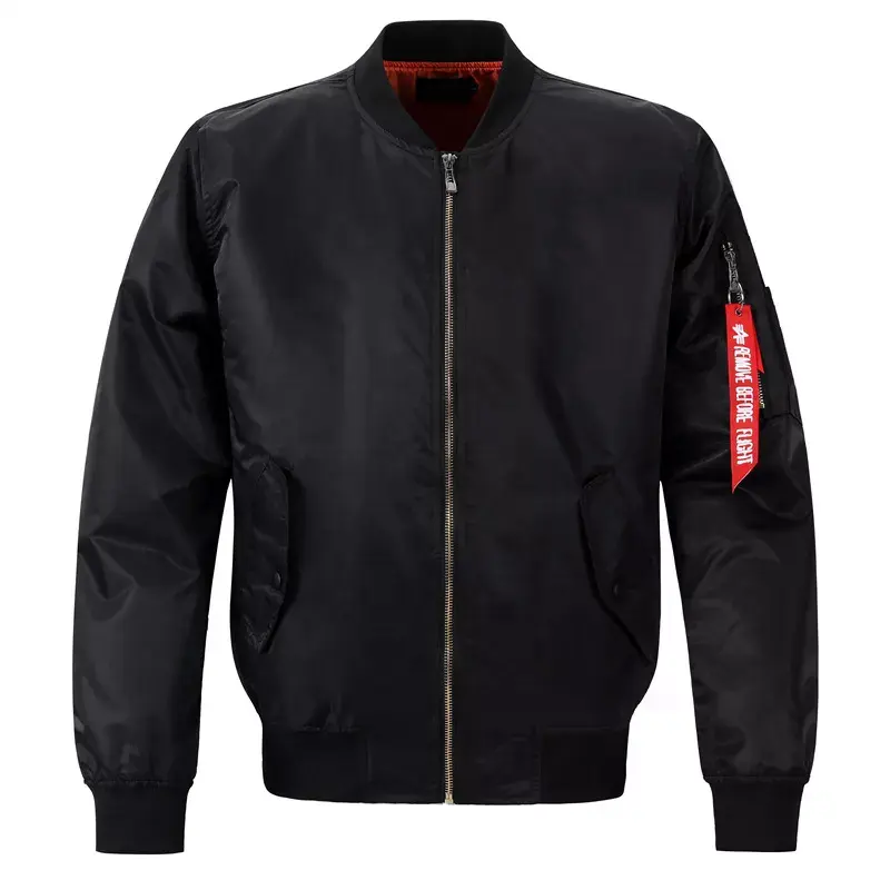 Giacche Bomber Casual da uomo di colore nero personalizzato all'ingrosso da uomo giacche Bomber stile Casual da uomo