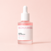 BONAMISU B Triple Ampoule Rose 30ml Sérum Coréen pour le Visage Éclaircissant Hydratant Raffermissant Glycérine Réducteur de Pores