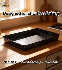 Plaque de cuisson rectangulaire en acier au carbone de qualité supérieure avec revêtement antiadhésif en granit multicouche, compatible four et distribution uniforme de la chaleur - Product Image 3