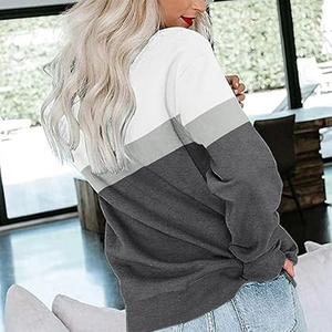 เสื้อสเวตเชิ้ตโอเวอร์ไซส์ลำลองสำหรับผู้หญิง สไตล์สตรีทแวร์ ผ้าฝ้าย 100% แขนยาว แห้งเร็ว มีโลโก้ด้านหน้า - Product Image 2
