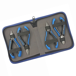 Jewelry Making Pliers Kit 4 pieces Ergonomic Handle Pliers Kit 130mm Chain Nose, Flat Nose, Round Nose Plier & <b>Side</b> <b>Cutter</b> - Product Image 1