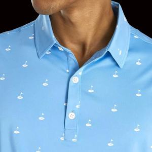 Chemise de golf pour homme en polyester respirant, extensible dans quatre directions, à séchage rapide, antibactérienne, surdimensionnée, logo personnalisable OEM - Product Image 2