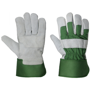 Guantes de Trabajo Resistentes al Calor de Cuero y Algodón Rojo, Precio Económico, Fabricados en Pakistán por Vantrex Industries, con Refuerzo en la Palma - Product Image 4