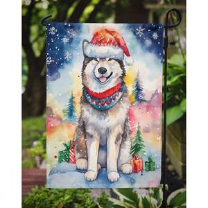 Bandera de jardín de Navidad de Malamute de Alaska Multicolor buzón decorativo y cartel de Patio para ilustraciones de patio y césped para macizos de flores - Product Image 3