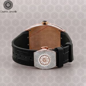 Reloj de Lujo para Hombre Charm Jewells, Acero Inoxidable, 40 mm, Bisel con Diamantes, Movimiento Mecánico Analógico, Correa de Cuero, Resistente al Agua 10 - Product Image 2