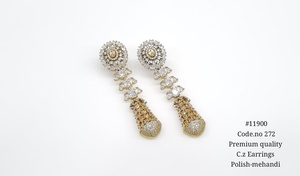 Boucles d'oreilles pendantes 11900Dangle, plaquées Mehandi, rubis et zirconiums cubiques, en laiton, style vintage, bijoux de fête pour femmes - Product Image 6