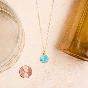 Pendentif en turquoise naturelle fantaisie vintage serti de pierres précieuses en argent 925, bijou de pierre de naissance de décembre, idéal pour la fiançailles, pour maman, épouse, sœur - Product Image 6