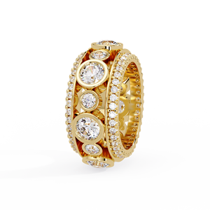 Bague d'éternité de luxe multi-rangs sertie de diamants de laboratoire ronds, en argent sterling 925, pour mariage, bijoux personnalisés en gros - Product Image 3