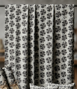 Tela de Algodón Popelina Ecológica con Estampado a Mano en Gris y Negro, Textil Suave para Vestidos de Niña, Kurti, Moda para el Hogar y Prendas de Vestir - Product Image 4