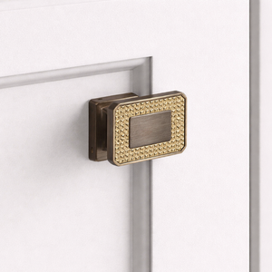 Premium Square Brass <b>Door</b> <b>Handle</b> Knob with Textured Design | <b>Modern</b> Luxury Main <b>Door</b> Hardware for Home Office Cabinet Use - Product Image 4