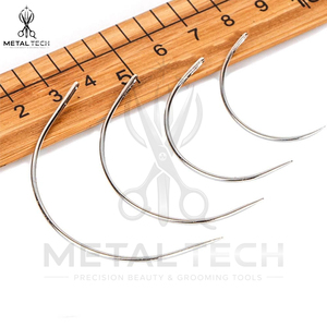 Juego de Agujas Curvas para Tejer Cabello, Agujas de Coser de Acero Inoxidable Tipo C Profesionales en Caja Organizadora - Product Image 2