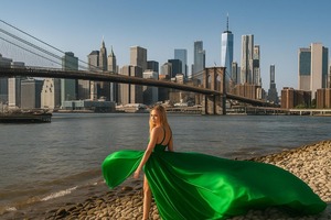 Dramatic Designer Flying Dress Satin Silk Maxi <b>Gown</b> Long Flowing Train High Fashion Photoshoot Womens Evening Party Dress - Product Image 2