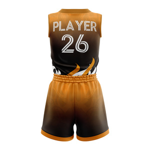 Ensemble d'uniformes de basketball personnalisés pour filles, grande taille, avec logo frontal sublimé, col en V, sans manches, anti-humidité, 100 % polyester mesh - Product Image 2