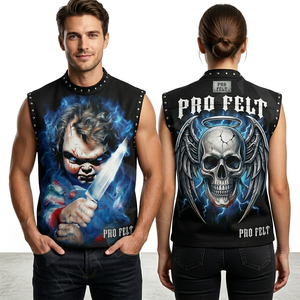 Heavy Weight Fleece Custom <b>Logo</b> Graphic Sleeveless Tank Top Punk Streetwear Halloween Casual Fitness Trendy Whole Sale Shirts - Product Image 2