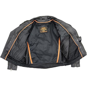 Veste de moto en cuir noir unisexe SAMROZ SPORTS, manches longues, hiver, automne, printemps, en stock - Product Image 2