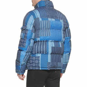 Veste coupe-vent matelassée à double fermeture éclair contrastée personnalisée pour l'hiver, unisexe - Product Image 3