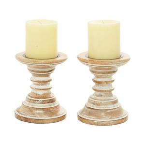 Nouveaux bougeoirs en bois dur faits à la main, tendance, petits bougeoirs en bois de manguier, lot de 2 - Product Image 1