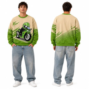 Men's Sweatshirt Streetwear Custom logo Vintage Oversized Drop Shoulder Heavyweight Crewneck Graphic Sweatshirt for Men - Product Image 5