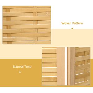 Divisorio per Stanza in Bambù Intrecciato a Mano a 3 Pannelli 4725x67x075, Paravento Pieghevole per Casa e Ufficio, Prodotto Naturale, Partizioni per Ufficio - Product Image 4