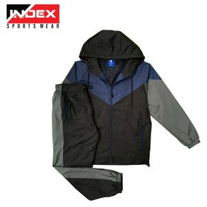 Conjunto Deportivo Unisex INDEX con Capucha, Chaqueta con Cierre y Bloques de Color de Manga Larga y Pantalones, Ligero, de Poliéster, para Primavera - Product Image 2
