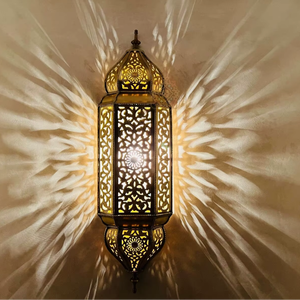 Lámpara de Pared de Hierro Estilo Art Deco, Acabado en Latón, Lámpara de Pared Tallada a Mano en Metal, Iluminación Decorativa para Diwali y Pascua - Product Image 2