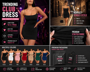 Vestido mini ajustado para mujer – Vestido sexy para discoteca y fiesta |   Tendencia de Verano |   Ropa de Boutique |   Proveedor Mayorista al por Mayor - Product Image 2