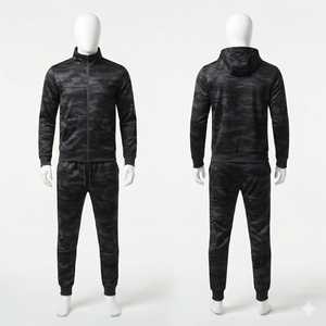 Ensemble de survêtement pour homme imprimé circuit intégré, veste zippée intégrale et pantalon de jogging, tenue de sport athlétique décontractée - Product Image 5