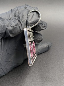 Pendentif plaque textée en moissanite rose, serti de diamants VVS, en argent 925, style hip-hop pour rappeurs, à porter au quotidien, à prix abordable - Product Image 2