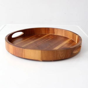 ถาดไม้รักษ์โลกสำหรับครัวร้านอาหาร ถาดอาหารเช้าทรงกลม โดย blossom craft india - Product Image 5