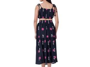 Conjunto de Dos Piezas para Mujer, Estilo Boho Floral, 100% Algodón Ecológico, Corte Ajustado, Estilo Casual, Ideal para Verano - Product Image 4