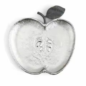 Bol de service en métal pour événements, vaisselle de luxe, bol en forme de pomme, assiettes décoratives pour aliments, faible MOQ - Product Image 1