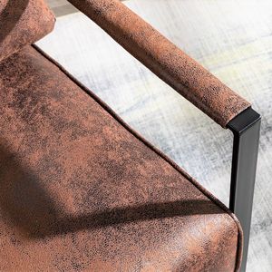 Poltrona Moderna Stile Mid-Century con Robusta Struttura in Metallo Quadrata, Sedia Classica per Casa, Ufficio e Camera da Letto, Arredamento per Soggiorno - Product Image 4