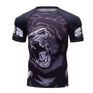 Conjunto de Camiseta y Pantalones Cortos Deportivos de Compresión para Hombre, con Estampado de Gorila, Protección UV UPF50+, de Secado Rápido, en Spandex y Poliéster - Product Image 3