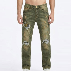 Jeans déchirés tendance pour hommes, coupe slim, style urbain, décontracté, confortable, durable, à porter au quotidien - Product Image 4