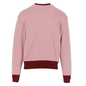 Unisex <b>Pink</b> Crew Neck Pullover Knitted <b>Sweatshirt</b> Regular Fit Solid Color Autumn Casual Wear - Product Image 2