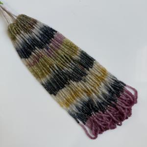 Cuentas facetadas de zafiro multicolor AAA, cuentas de piedras preciosas de zafiro natural multicolor en hebra para la fabricación de joyería al por mayor. - Product Image 1