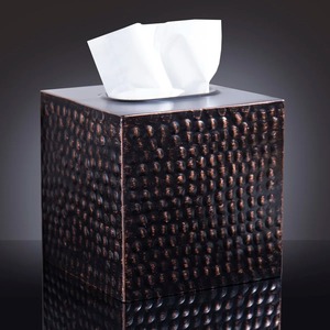 Designer Hammered Texture Tissue Box Cover Perfect For Events Parties Reception <b>Desk</b> Styling And Home Gatherings From India - Product Image 3