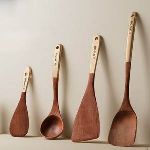 Bamboo Salad <b>Servers</b> Set Wooden Serving Spoon Fork Eco-Friendly Customized Kitchen Utensils Dishwasher Safe <b>Server</b> - Product Image 2