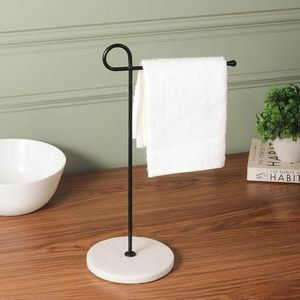 Porte-serviettes en laiton avec étagère, 2 barres, finition antique, organisateur de salle de bain, design traditionnel - Product Image 1